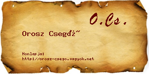 Orosz Csegő névjegykártya